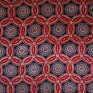 Red Ajrakh Print Mashru Silk Fabric EEG-28637 - TradeUNO