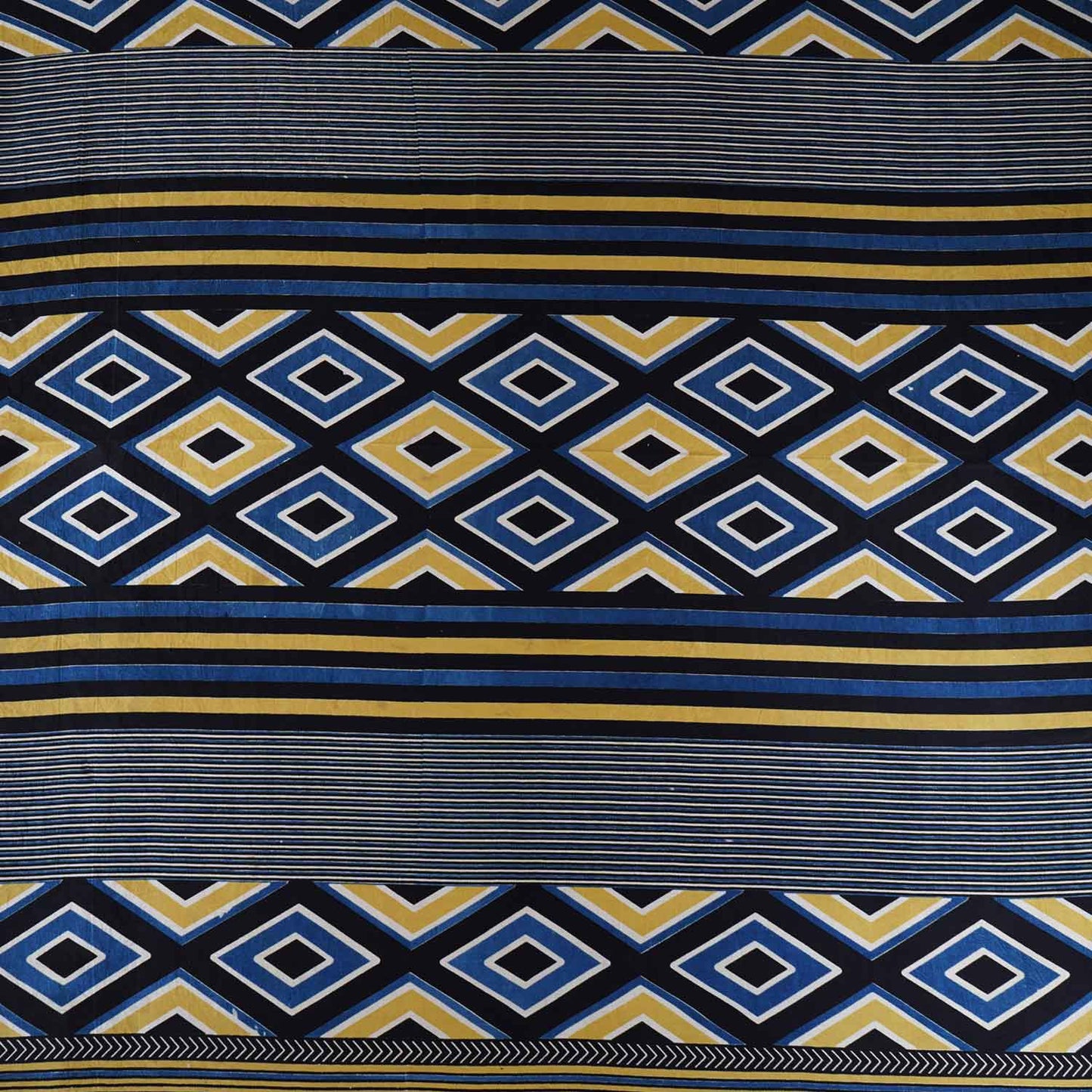 Cream Ajrakh Print Mashru Silk Fabric EEG-28638