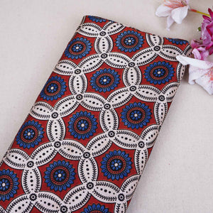 Cream Ajrakh Print Mashru Silk Fabric EEG-28640 - TradeUNO