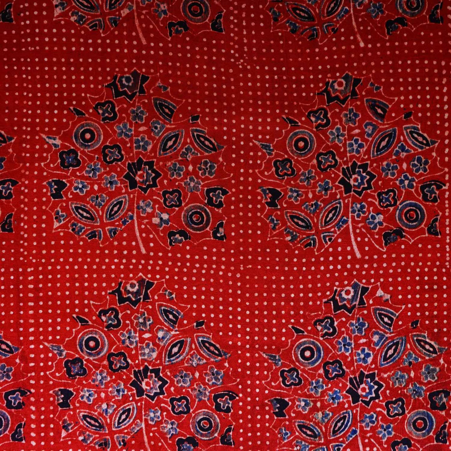 Red Ajrakh Print Mashru Silk Fabric EEG-28654