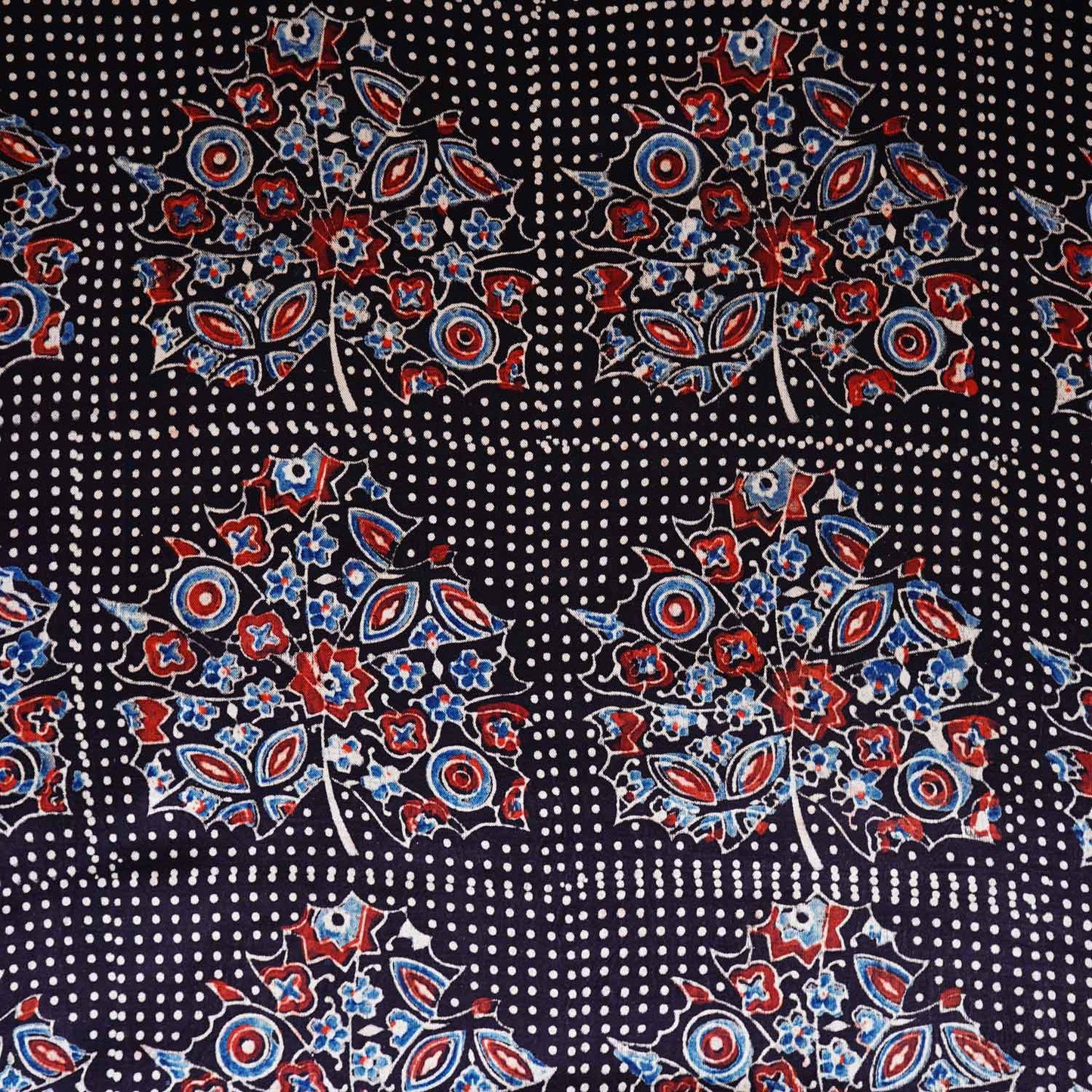 Black Ajrakh Print Mashru Silk Fabric EEG-28657