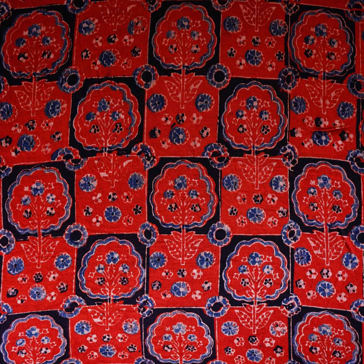 Red Ajrakh Print Mashru Silk Fabric EEG-28667