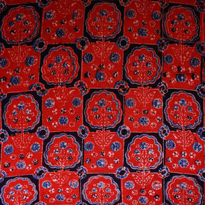 Red Ajrakh Print Mashru Silk Fabric EEG-28667 - TradeUNO