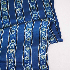 Blue Ajrakh Print Modal Satin Fabric EEG-28671 - TradeUNO