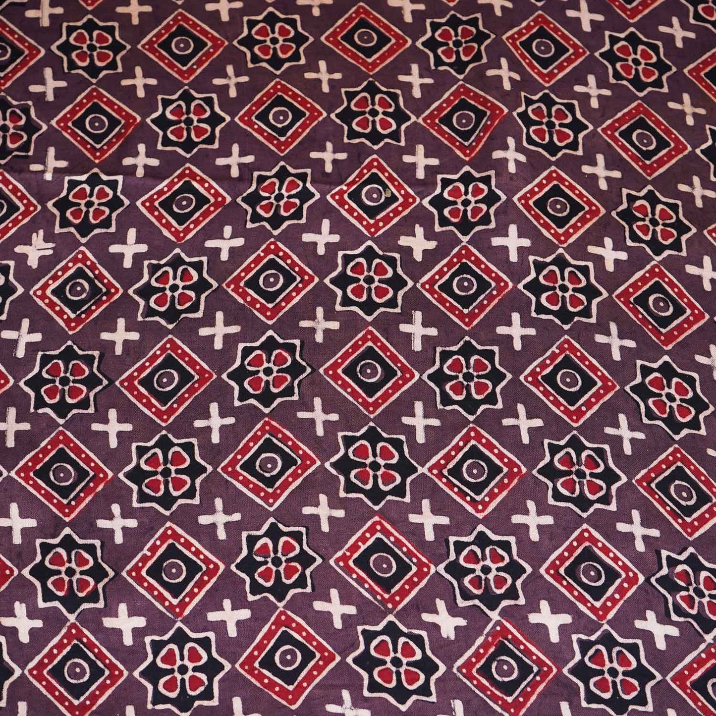 Brown Gromatrical Print Modal Satin Fabric EEG-28686