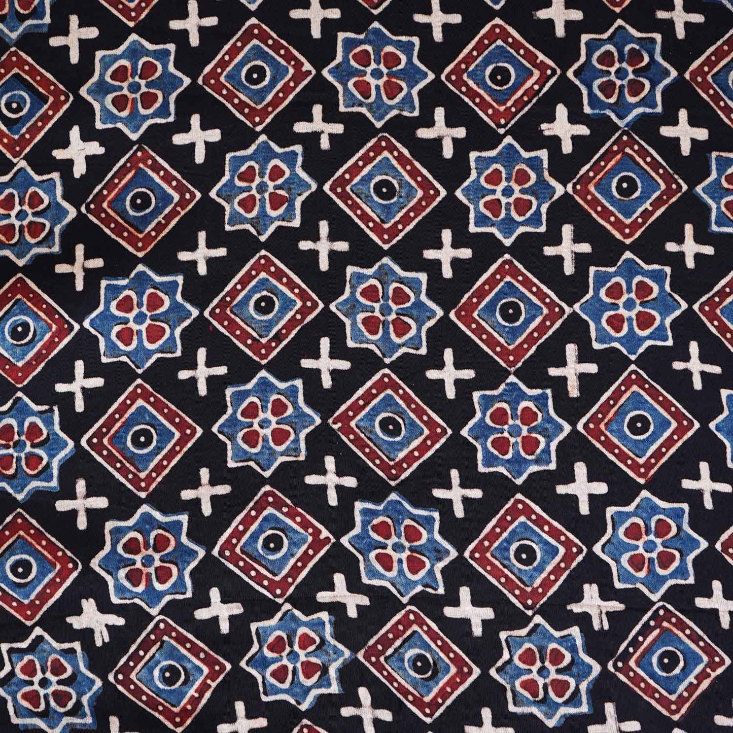 Black Geometrical Print Modal Satin Fabric EEG-28687 - TradeUNO