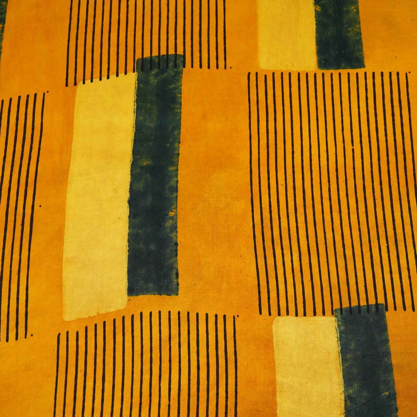 Mustard Yellow Abstract Print Modal Satin Fabric EEG-28699