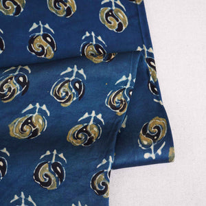 Blue Floral Print Modal Satin Fabric EEG-28713 - TradeUNO