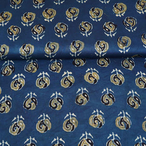 Blue Floral Print Modal Satin Fabric EEG-28713 - TradeUNO