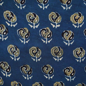 Blue Floral Print Modal Satin Fabric EEG-28713 - TradeUNO