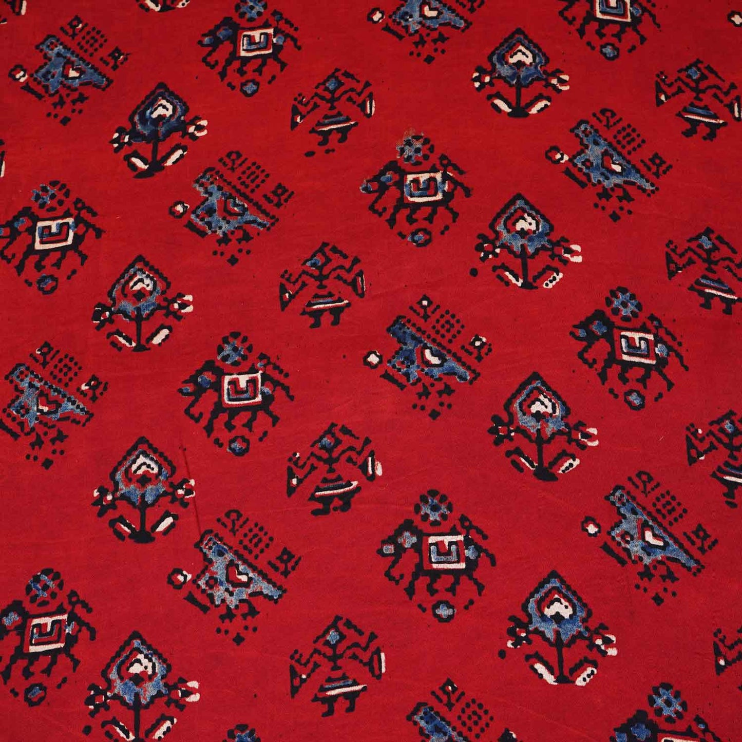 Red Abstract Print Modal Satin Fabric EEG-28716