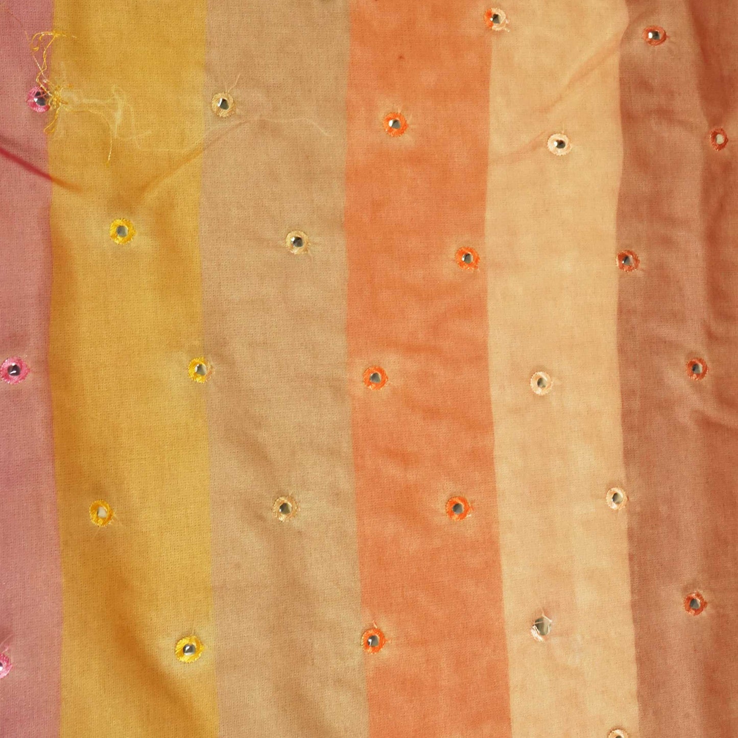 Multicolor Stripe Mirror Embroidery Organza TU-7194