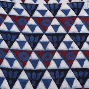 Blue Geometrical Print Modal Satin Fabric EEG-28726 - TradeUNO