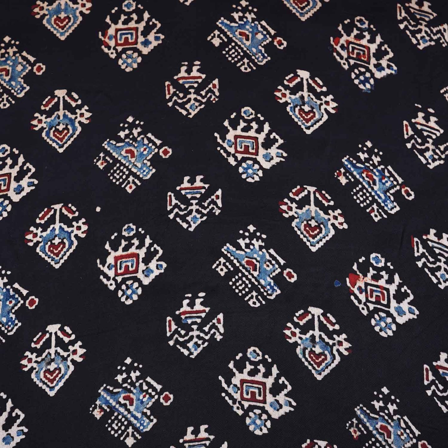 Black Abstract Print Modal Satin Fabric EEG-28730