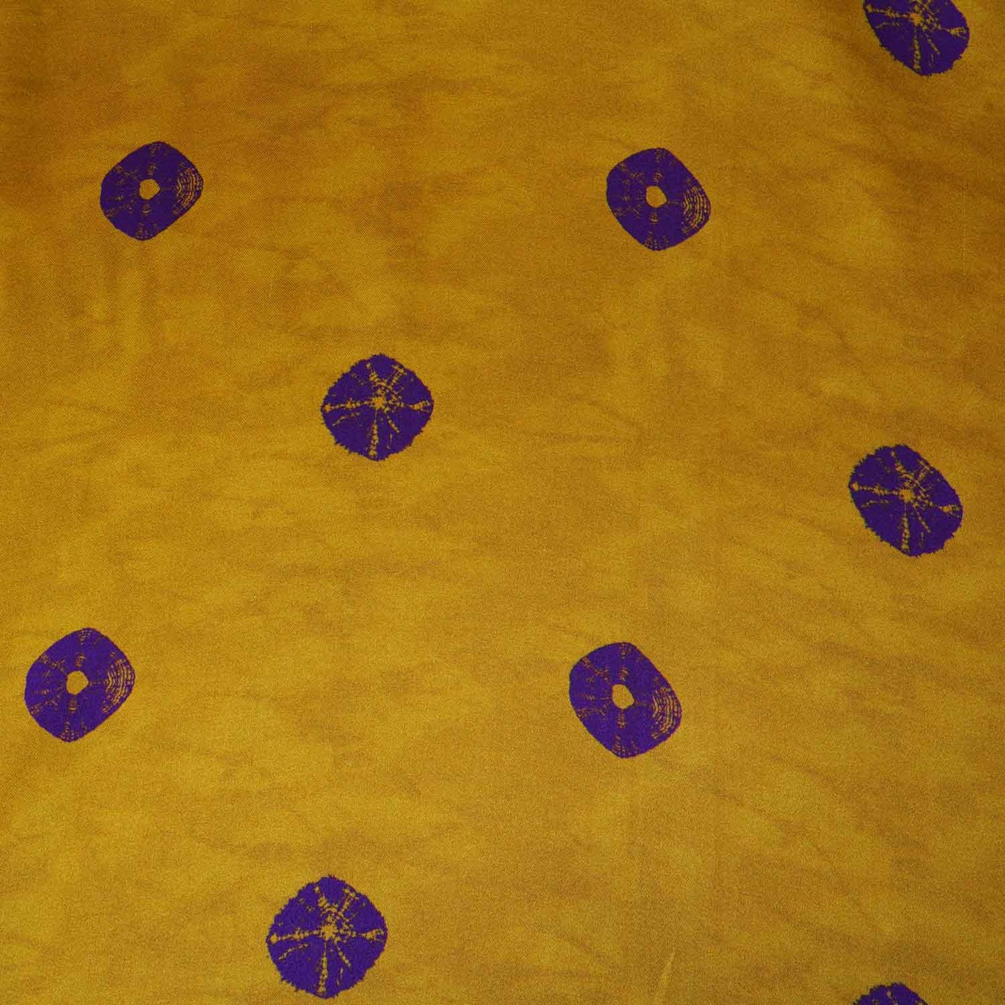 Mustard Yellow Bandhani Print Modal Satin Fabric MT-28738