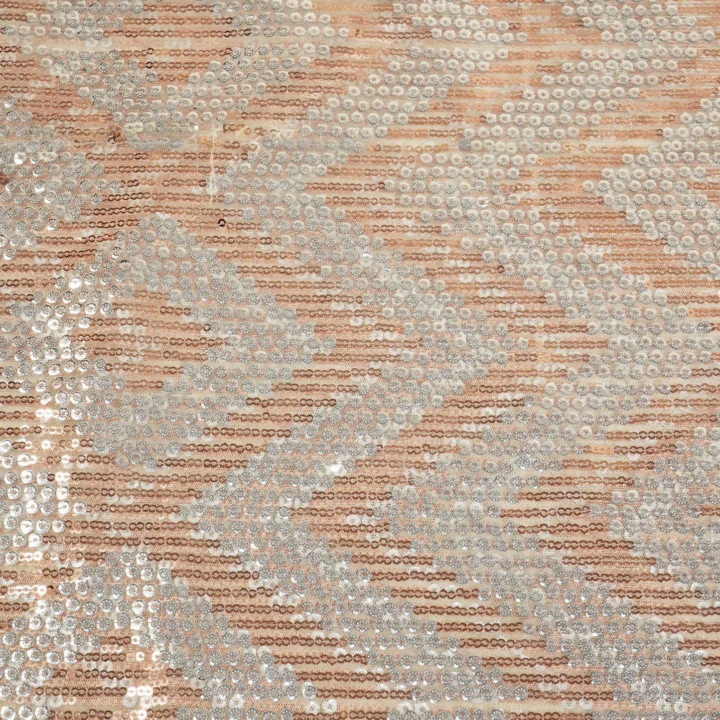 Grey With Brown & Silver Chevron Sequence Net TU-7954