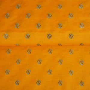 Mustard Yellow Butti Katan Silk Fabric NH-28871 - TradeUNO