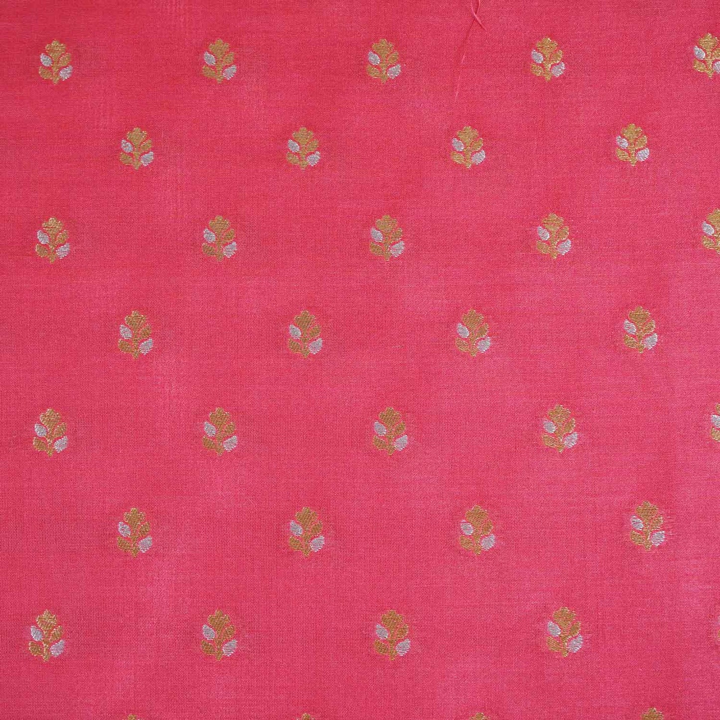 Pink Butti Katan Silk Fabric NH-28873