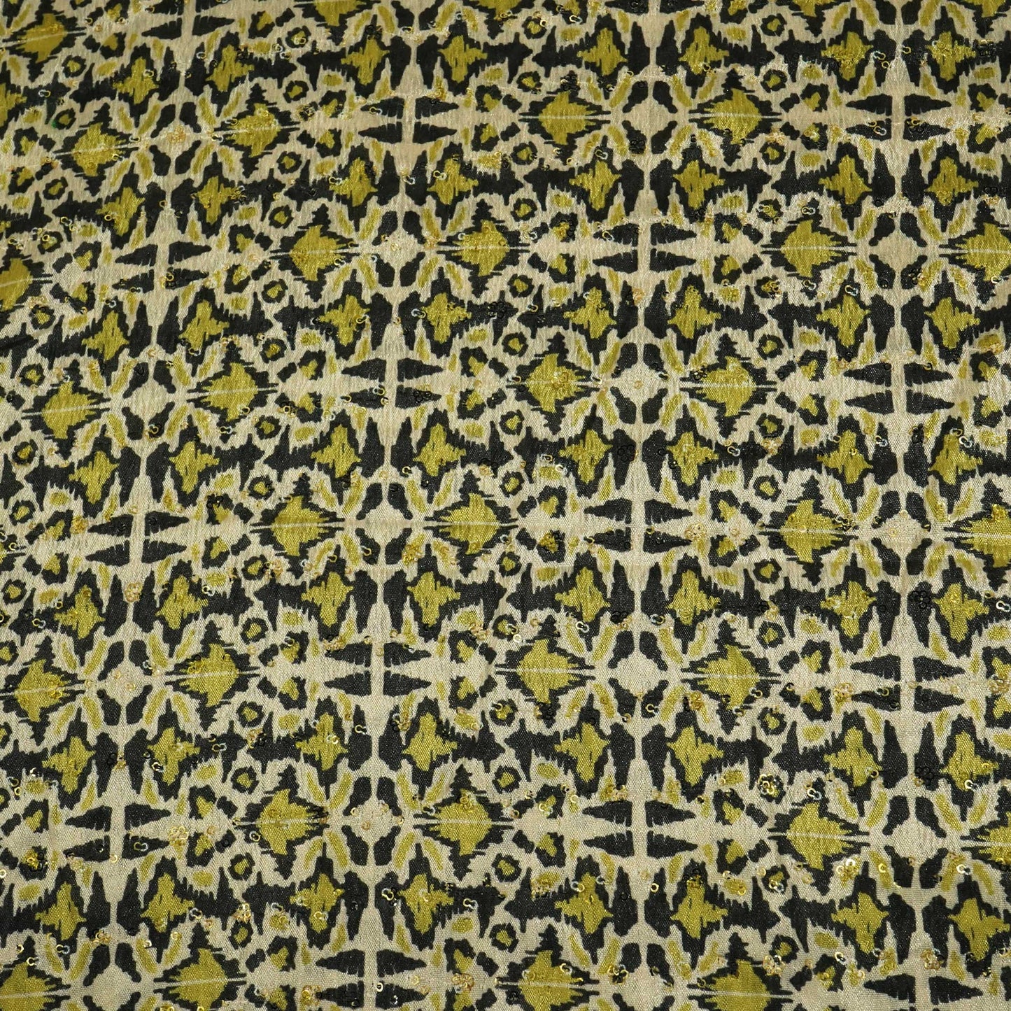 Cream & Green Geometrical Print Chinon KOT-8738