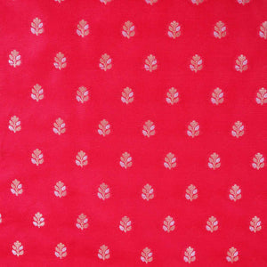 Red Butti Katan Silk Fabric NH-28875 - TradeUNO