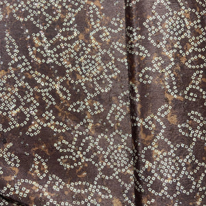 Brown Bandhani Print Chinon Fabric