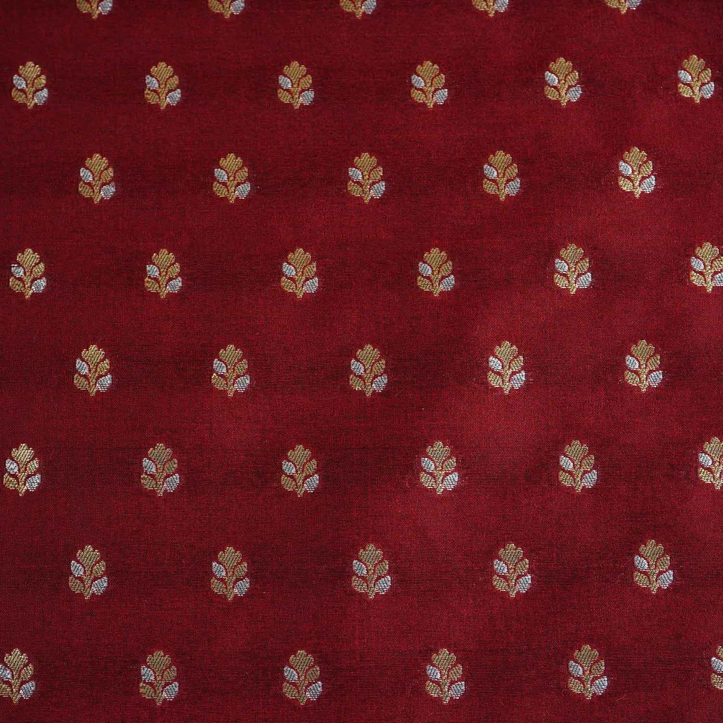 Maroon Butti Katan Silk Fabric NH-28876
