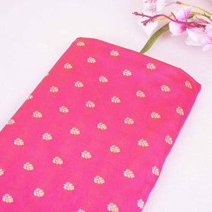Pink Butti Katan Silk Fabric NH-28879 - TradeUNO
