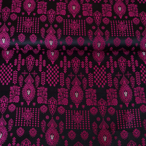 Wine & Pink Traditional Weave Brocade Fabric NH-28887 - TradeUNO
