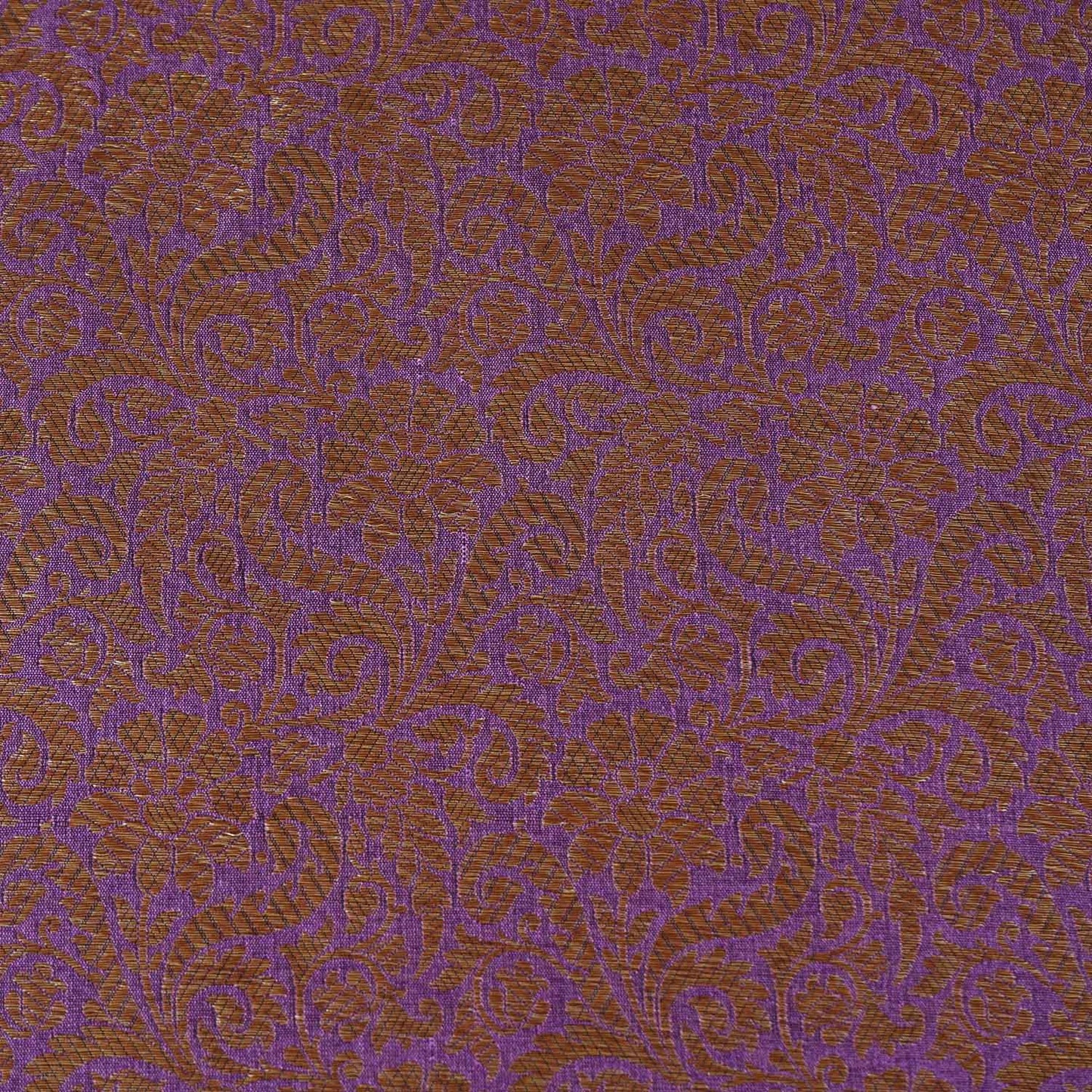 Lavender Antick Gold Jaal Brocade Fabric NH-28889