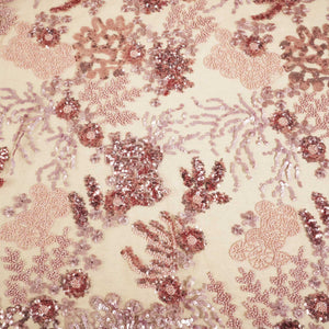 Pink Handwok Bead Imported Sequence Thread Embroidery Net CF-9029