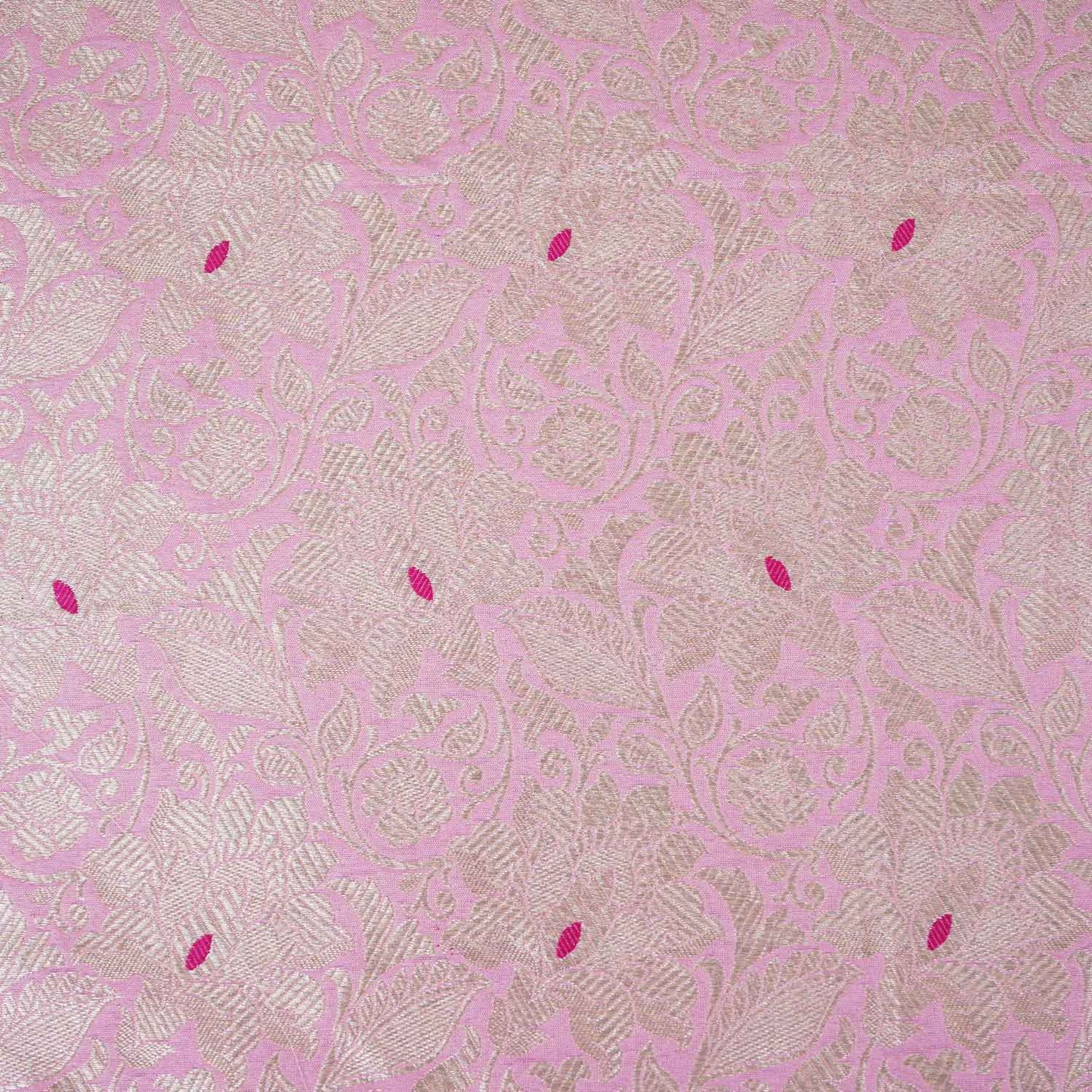 Cream Silver Jaal Fabric NH-28908