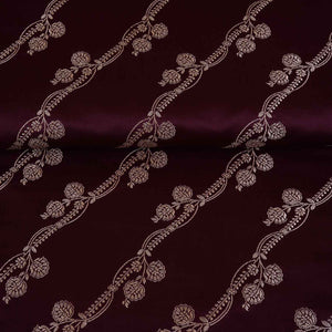 Wine Saffron Floral Brocade Fabric NH-28921 - TradeUNO