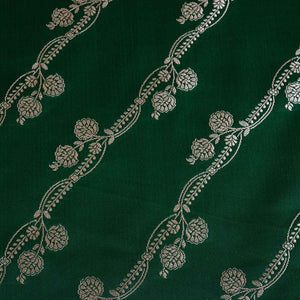 Green Saffron Floral Brocade Fabric NH-28924 - TradeUNO