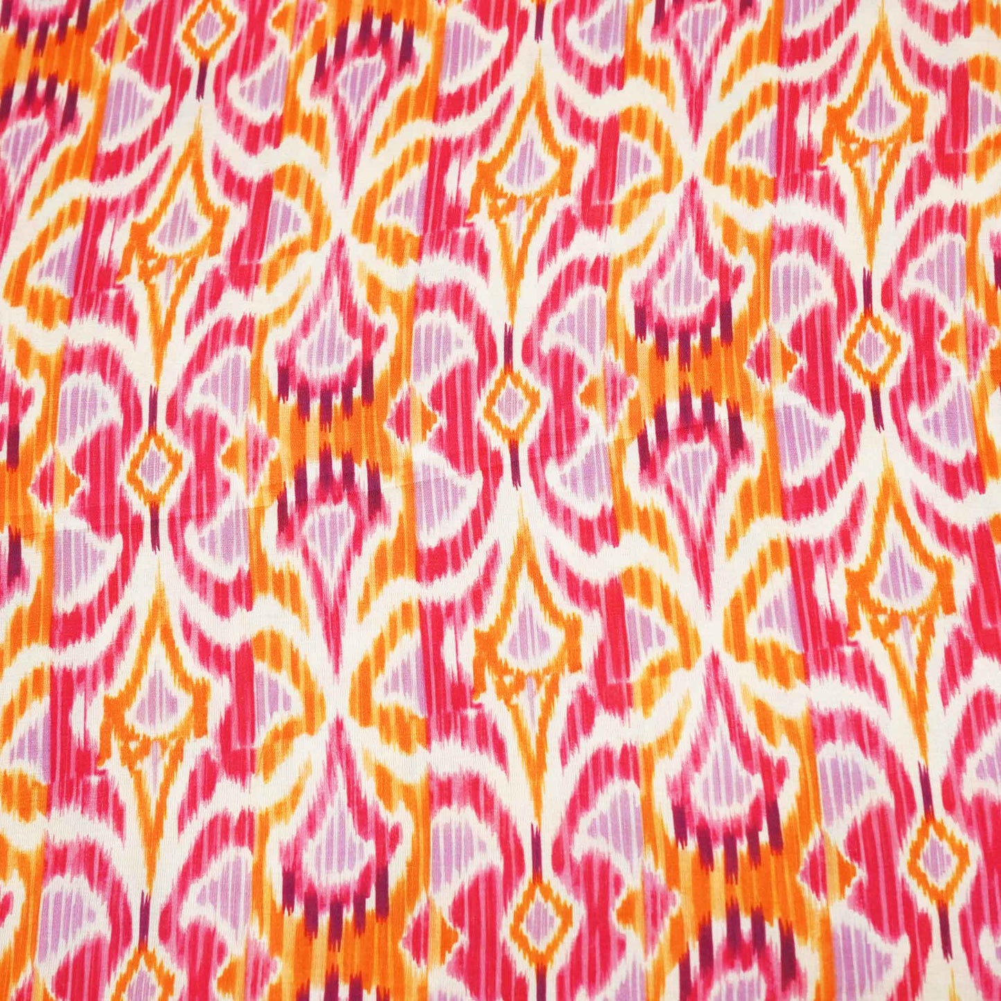 Pink & Orange Uzbekistan Ikkat Print Modal Satin SM-9246