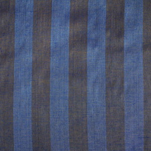 Blue With Dark Golden Strips Chanderi Tissue Fabric CW-28927 - TradeUNO