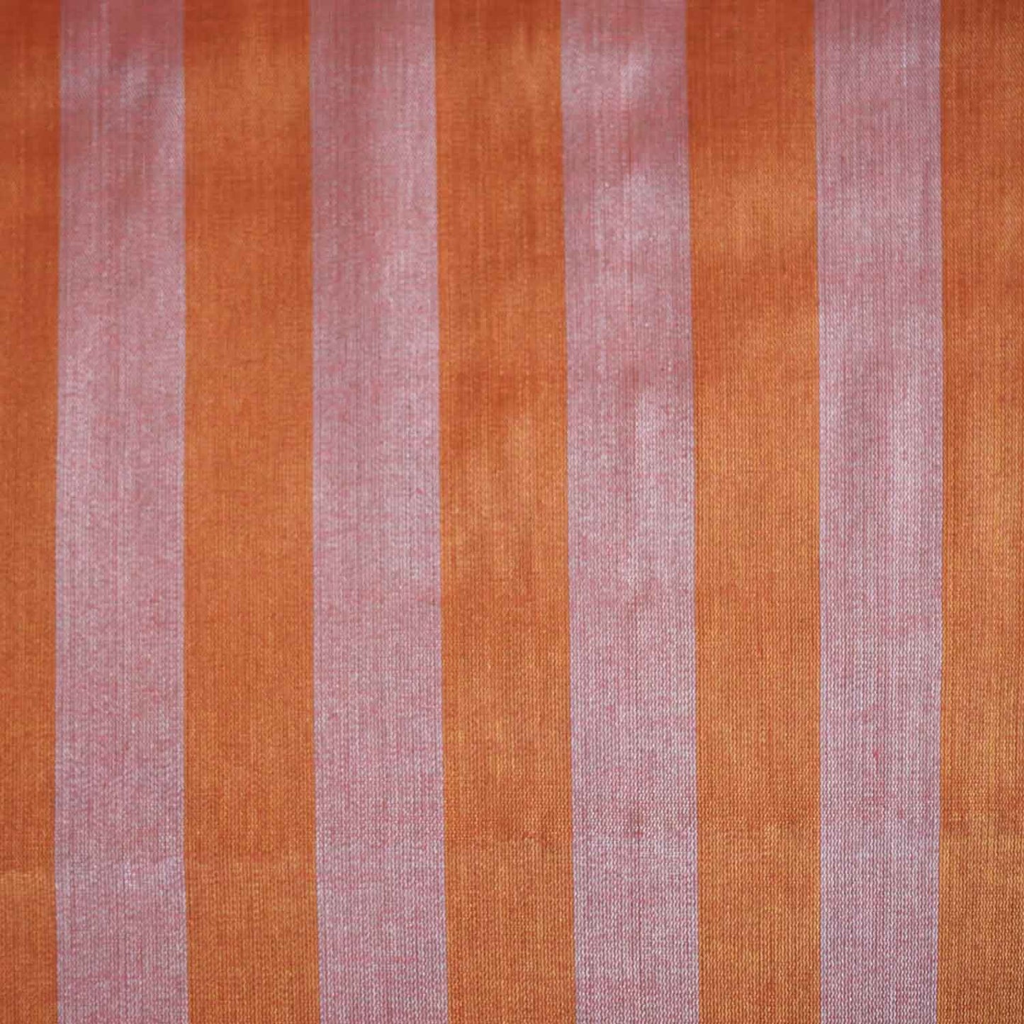 Peach Pink With Light Orange Strips Chanderi Tissue Fabric CW-28930