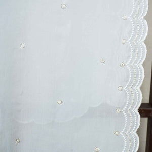 White Buti Embroidery Dyeable Organza Dupatta TA-28934 - TradeUNO