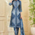 Premium Suit Set With Dupatta (Top-Muslin, Bottom-Satun, Dupatta-Siffon) Neavy Blue Abstract Print Fabric