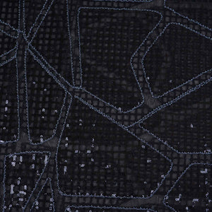 Black Sequin Embroidery Net Fabric PDM-28944 - TradeUNO