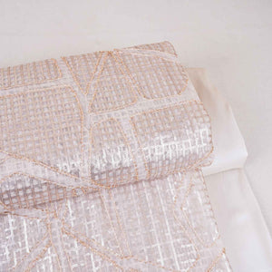 Peach Sequin Embroidery Net Fabric PDM-28945 - TradeUNO
