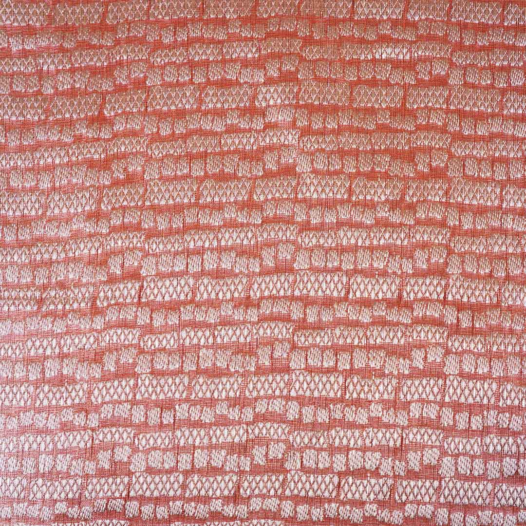 Orange Zari Weave Silk Tissue Fabric CW-28949