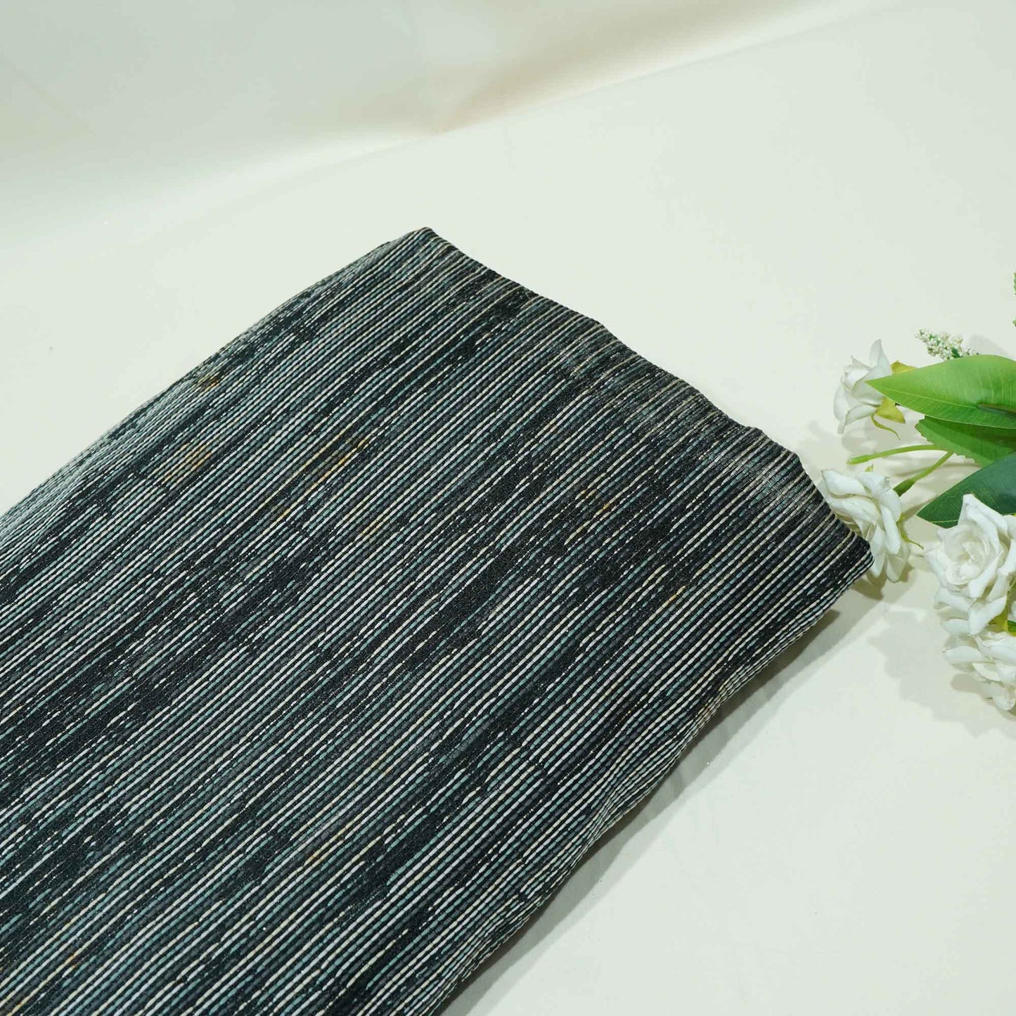 Black & Grey Stripes Brocade Jacquard OE-9495