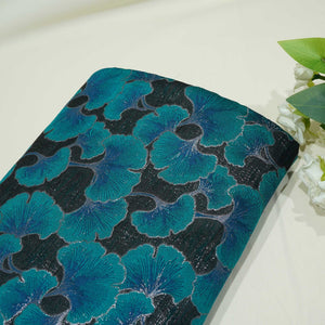 Black & Green Floral Brocade Jacquard OE-9497