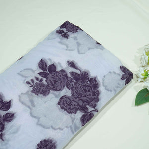 Purple Floral Organza Jacquard OE-9535