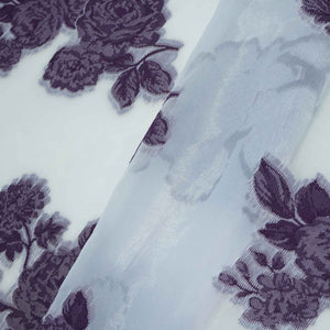 Purple Floral Organza Jacquard OE-9535