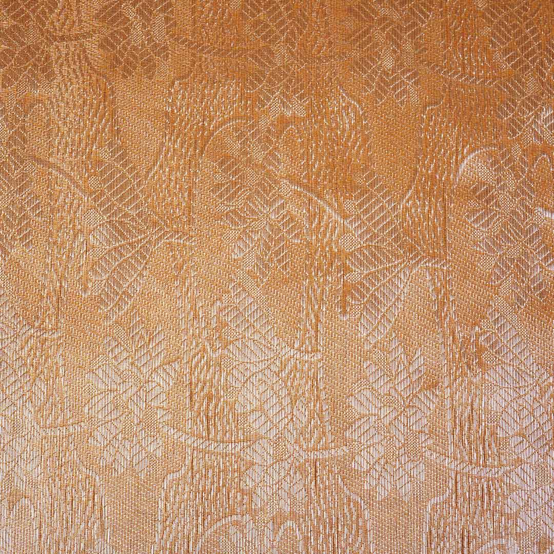 Mustrad Yellow Zari Weave Silk Tissue Fabric CW-28958