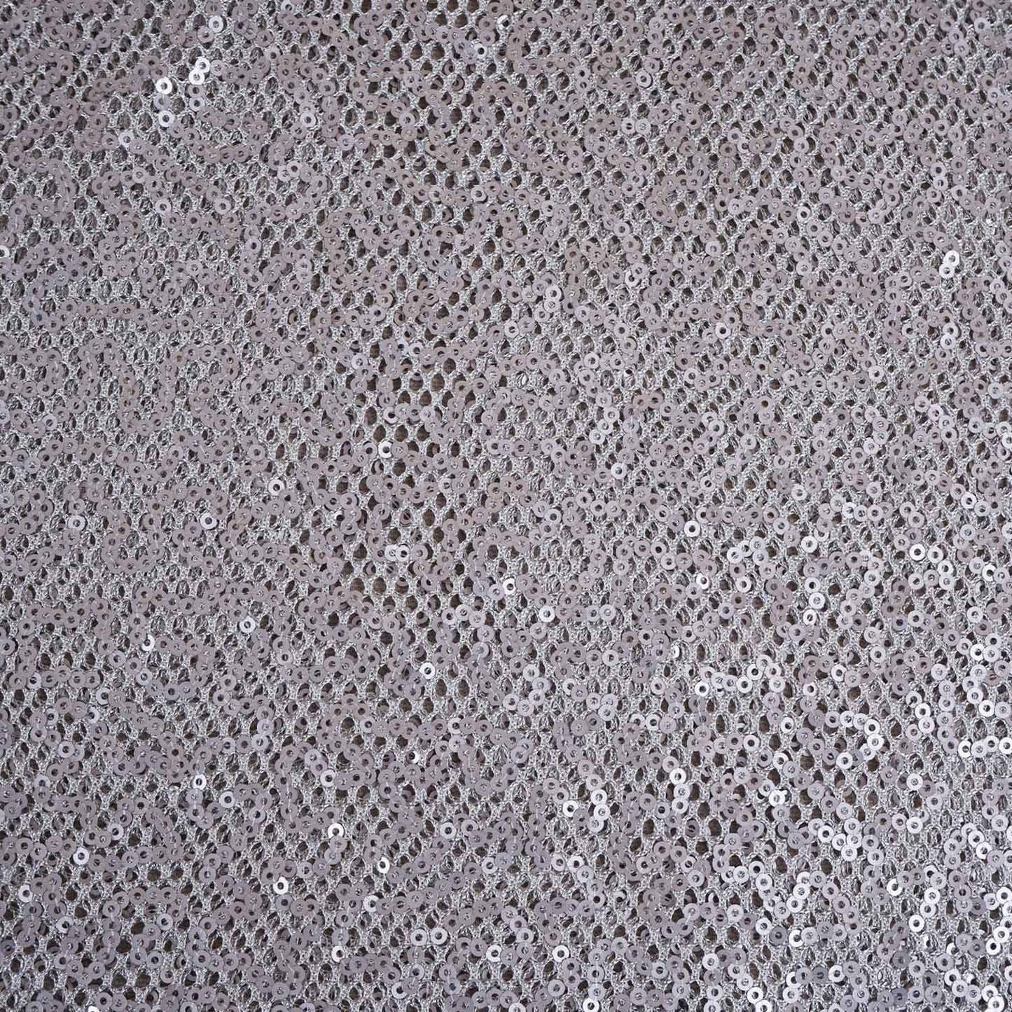Silver Sequins Power Net Fabric PDM-28963
