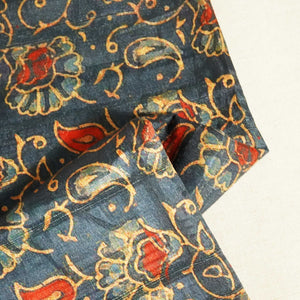 Blue & Multicolor Floral Print Tusser Silk KC-9698