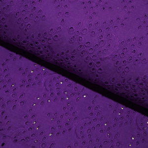 Purple Embroidery Cotton Schiffli SKE-9727