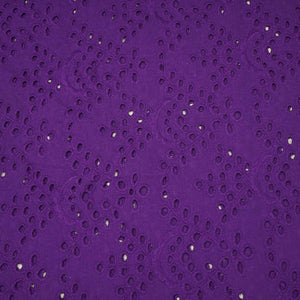 Purple Embroidery Cotton Schiffli SKE-9727